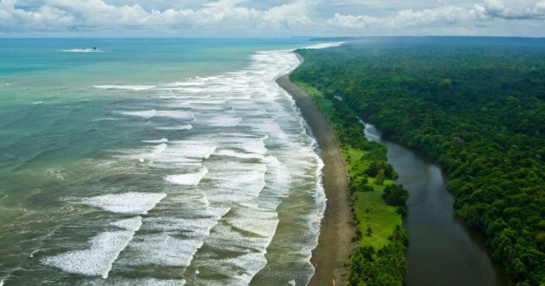 Ocean Waves Breaking on Beach