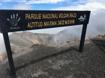 Irazu National Park Sign