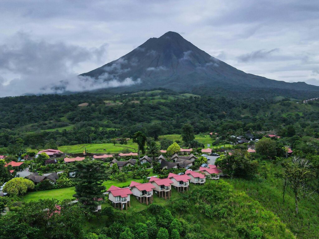 costa rica eco lodges volcano aerial view Braulio Carrillo
