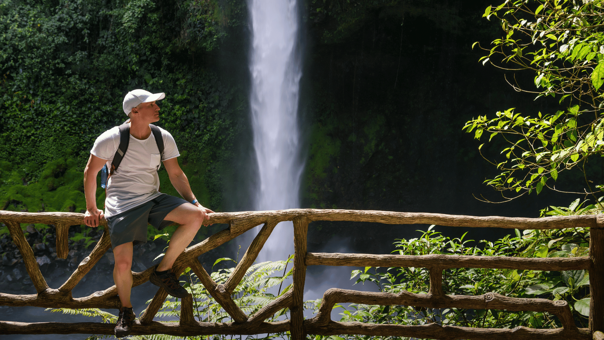 Tourist at the La Fortuna Waterfall in Costa Rica