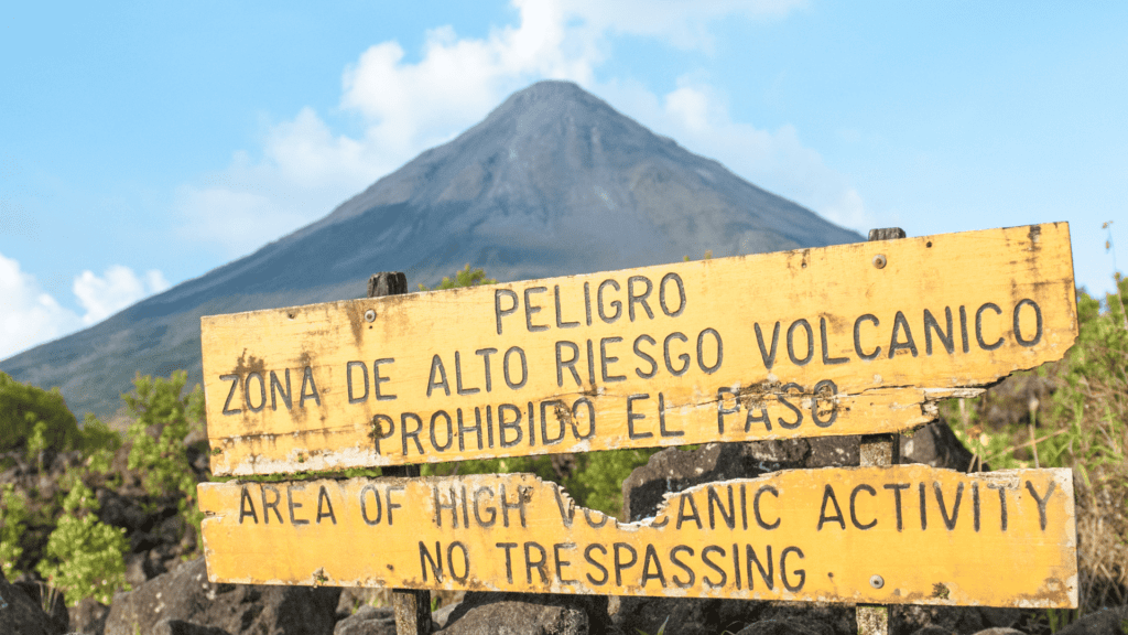 Warning Signs on Arenal Volcano National Park