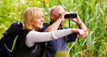 Senior Couple Bird Watching Osa Peninsula Senior Couple Bird Watching