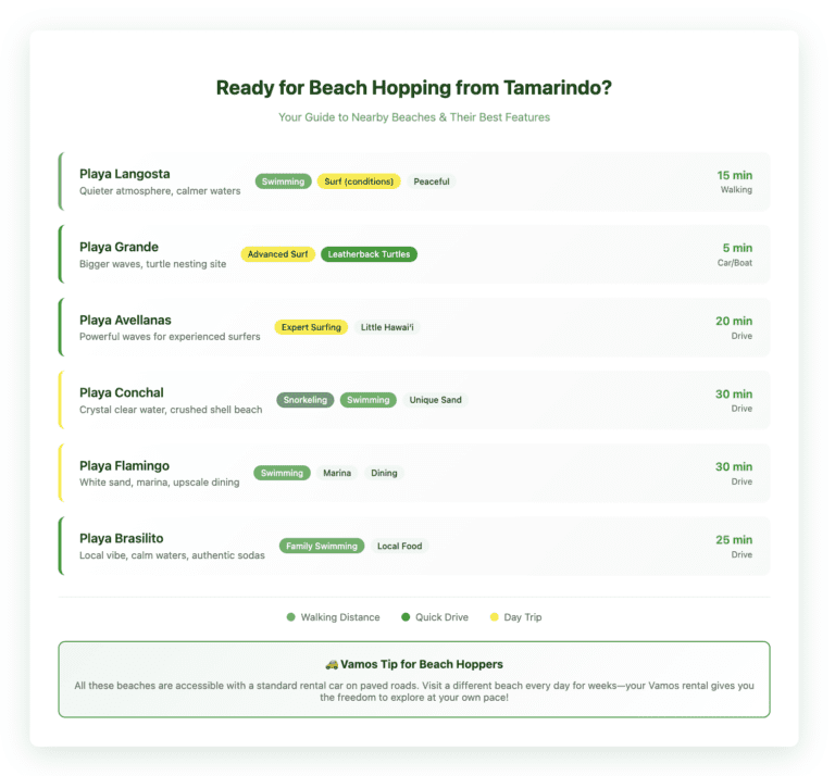 Ready for Beach Hopping from Tamarindo Guild to Tamarindo