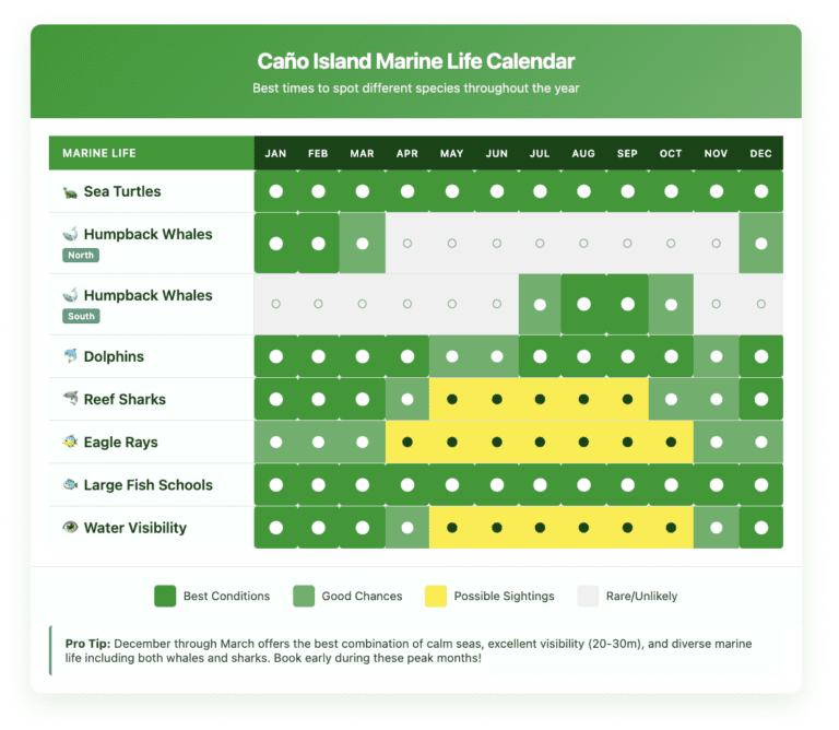 Cano Island Marine Life Calendar Caño Island