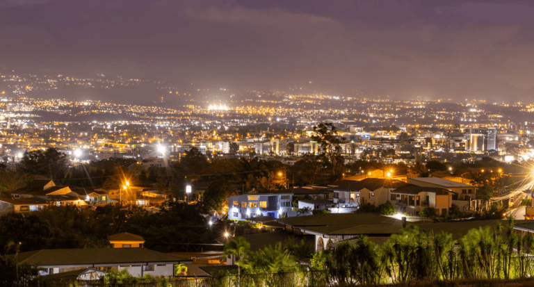 San Jose Costa Rica Night city panorama Urban view San José San Jose Costa Rica Night city panorama Urban view San José