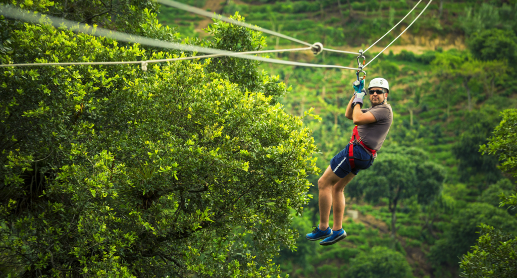 man during a Zip line Tour Guatemala Hot Springs man during a Zip line Tour Guatemala Hot Springs