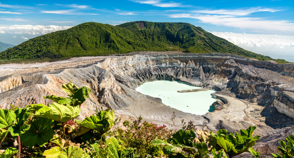 Crater of the Poas Volcano in Costa Rica