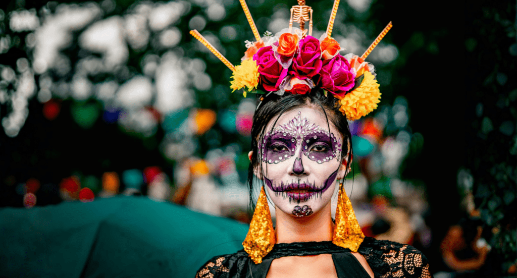 vibrant day of the dead celebration